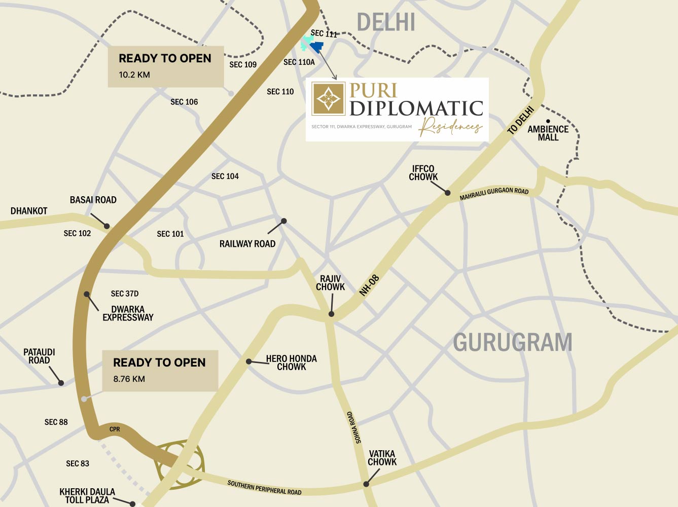 Puri Diplomatic Residences Location